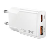 LinQ Cargador de Red Extra Plano con Doble Puerto USB-C y USB 25W