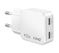 LinQ Cargador Universal Doble Puerto USB-C 25W Power Delivery,