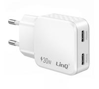 LinQ Cargador Universal Doble Puerto USB-C 30W Power Delivery,