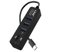 LinQ Hub USB-C 5 en 1 con 3 Puertos USB y Lector SD / Micro-SD,