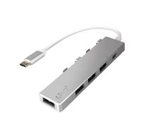 LinQ Hub USB-C con 4 Puertos USB Transmisión Rápida 5 Gbps función OTG, Plata