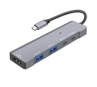 LinQ Hub USB-C Multiport 5-en-1 HDMI 4K 60Hz USB y Carga PD 100W, Gris