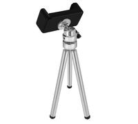 LinQ Minitrípode Smartphone Metal Pies Extensibles Gira 360°, Plata