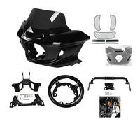 LinQianBhD Faros Delanteros Para Low Para Rider ST Para FXLRST 2022-2024 Para FXRST 2022 Soporte Parabrisas Carenado Faro Motocicleta(Black Set)