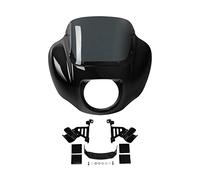 LinQianBhD Faros Delanteros Para Street Para Bob Para FXBB Para Low Para Rider Para Softail Para Motocicleta Estándar Carenados Faros Parabrisas Soporte(Black Set)