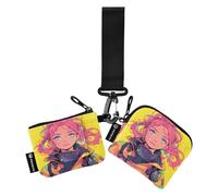 linqin A Firefighter - Funda para monedas para mujer, tamaño pequeño, desmontable, con llavero, para el trabajo, viajes, 2 unidades, Un bombero amarillo, 1 size