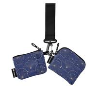 linqin Art Dots and Lines - Monederos para mujer, tarjetero, minimalista, organizador de dinero con correa de muñeca para mujeres y niñas, 2 unidades, Art Dots and Lines Blue, 1 size