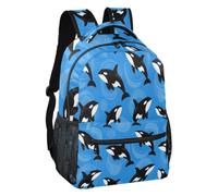 linqin Black Orca Whales Mochila ligera S, Ballenas Orca Negras, S