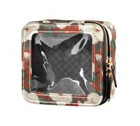 linqin Blooming Flowers - Mini bolsa de maquillaje transparente para artículos de aseo personal, organizador de cosméticos para viajes, Flores florecientes rojas, 1 size