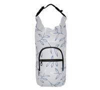 linqin Blue Leaf Stripes - Bolsa de almacenamiento para botellas de agua de varios tamaños, funda de transporte para botellas de agua de 20/24/32/40 onzas