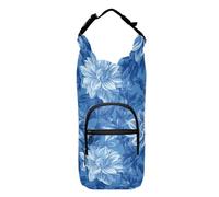 linqin Blue Unique Dahlia - Soporte cruzado para botellas de agua, fácil de llevar, aislado, con correa, se adapta a botellas de 20/24/32/40 onzas