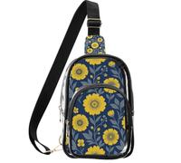 linqin Bolso cruzado en el pecho para eventos con hombro ajustable | Correa de algodón aprobada, sin dolor de hombro, estilo floral William Morris