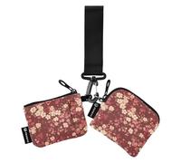 linqin Cherry Blossom - Cartera para mujer, color rojo profundo, organizador de dinero con bolsillo con cremallera para el trabajo, viajes, 2 paquetes, Flor de cerezo rojo intenso, 1 size