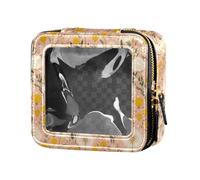 linqin Dandelion Florals - Bolsa organizadora de maquillaje transparente rosa para artículos de tocador, bolsa organizadora de esmalte de uñas para viajes, Flores de diente de león rosa, 1 size