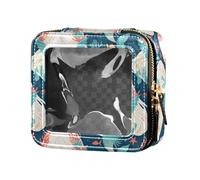 linqin Fairy-tale Mermaids - Bolsa de maquillaje pequeña transparente para bolso de aseo con cremallera, organizador de maquillaje portátil para volar