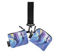 linqin Giant Fish - Carteras dobles de pulsera para mujer, diseño de pez mediano, con correa de muñeca, para hombres y mujeres, paquete de 2, Pez gigante, morado medio, 1 size