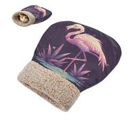 linqin Kittens Tunnel Pet Hideaway Winter Pinik Gemetric Flamingo Cama para gatos de interior y mini perros, acogedora y cálida