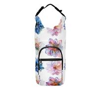 Linqin Magic Dahlia - Soporte para botellas de agua, ligera, con cordón, con bolsillos y soporte para botellas de agua, para senderismo, botella de agua, se adapta a botellas de 20/24/32/40 onzas