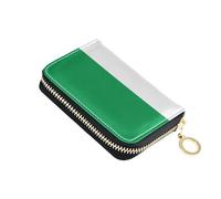 linqin Mini cartera oficial de tamaño de palma con diseño de bandera de Italia para llevar a diario, cierre de cremallera, piel suave