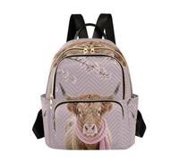 linqin Mochila acolchada con asa superior, Highland Cow in Winter, Medium, Mochila de moda