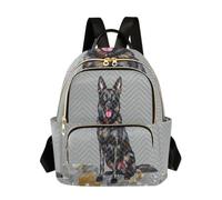 linqin Mochila casual con bolsillo con cremallera múltiple, Lengua de perro negra, Medium, Mochila de moda