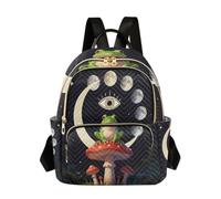 linqin Mochila casual con correa para equipaje, Frog Mushroom Moon Witchy, Small, Mochila de moda