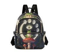 linqin Mochila pequeña con asa superior, Frog Mushroom Moon Witchy, Medium, Mochila de moda
