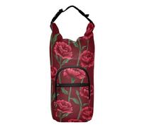 Linqin - Mochila roja para claveles de dibujos animados con soporte para botella de agua, fácil de llevar, soporte aislado para botella de agua, soporte para botella de agua, para senderismo, se