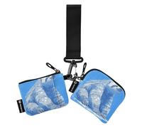linqin Monederos gigantes azules para mujer, tarjeteros, organizadores de dinero con bolsillo con cremallera para el trabajo, viajes, 2 paquetes, Azul perezoso gigante, 1 size