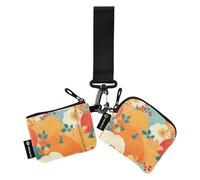 linqin Monederos gigantes de calabazas amarillas rojas para mujer, tarjetero, gran capacidad, monedero con bolsillo para monedas con cremallera, para el trabajo, viajes, 2 paquetes, Calabazas gigantes