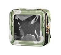 linqin Nature Gladiolus - Mini bolsa de maquillaje transparente, bolsas de viaje transparentes para artículos de tocador, bolsas organizadoras de cuero para mujer, Verde gladiolo natural, 1 size