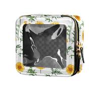 linqin Nature Marigolds - Bolsa organizadora de maquillaje, impermeable, para viajes, color blanco y transparente, Caléndulas naturales blancas, 1 size