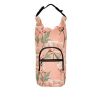 Linqin Nature Peonies - Bolso de mano con soporte para botella de agua, bolsa de transporte funcional para botella de agua, mochila para botella de agua de senderismo, se adapta a botellas de 20/24/32
