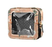 linqin Nature Peonies - Neceser transparente para maquillaje, neceser de viaje, Nature Peonies Peach, 1 size