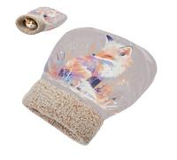 linqin Pet Calming Nest Winter Hopeful Fox Sandy Brown - Saco de dormir para gatos y perros pequeños, suave y seguro, autocalentable