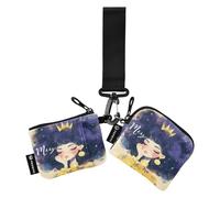 linqin Queen - Carteras dobles para mujer, protector minimalista para tarjetas de identidad con bolsillo con cremallera para hombres y mujeres, 2 paquetes, Queen, 1 size