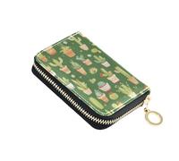linqin Sprouting Cacti Spring - Mini cartera para tarjetas, tamaño de palma, para mujer, bloqueo RFID, piel sintética, antirrobo, para viajes