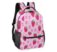 linqin Sweet Blush Strawberry Bloom - Mochila escolar ligera S, Sweet Blush Strawberry Bloom, S, Mochila
