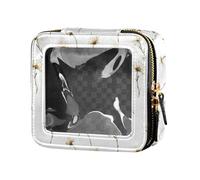 linqin White Nature Daisy - Bolsa de maquillaje pequeña transparente para bolso, neceser de tocador, bolsa organizadora de esmalte de uñas para volar, Margarita blanca natural, 1 size