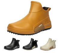 LinRim Botas de goma para hombre y mujer, cortas, antideslizantes, zapatos de lluvia, botas de lluvia, unisex, zapatos de jardín, impermeables, ligeras, exteriores, paseo, cortas, botines