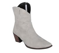 LinRim Botas de vaquero para mujer, botas de vaquero, botas de motorista, botas occidentales, informales, largas, elegantes, gruesas, tacón de bloque de punta, botas largas, Blanco, 38 EU