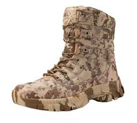 LinRim Botas militares para hombre, botas tácticas para exteriores, botas de trabajo, botas de senderismo, antideslizantes, de camuflaje, para hombre, transpirables y agradables, caqui, 43 EU