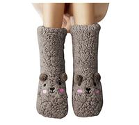 LinRim Calcetines de cabaña calcetines de peluche para mujer, diseño de oso grueso, calcetines de invierno cálidos, calcetines térmicos, calcetines de casa, calcetines para dormir, regalos de Navidad
