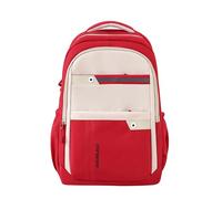 LinRim Mochilas al aire libre para la escuela, bloqueo de color, mochila deportiva infantil para adolescentes, estudiantes de secundaria, bolsa de libros para niñas, negro (rojo, talla única)