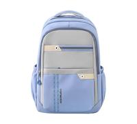LinRim Mochilas al aire libre para la escuela, bloqueo de color, mochila deportiva infantil para adolescentes, estudiantes de secundaria, bolsa de libros para niñas, negro (azul, talla única)
