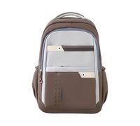 LinRim Mochilas al aire libre para la escuela, bloqueo de color, mochila deportiva infantil para adolescentes, estudiantes de secundaria, bolsa de libros para niñas, color negro (café, talla única)