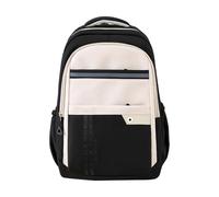 LinRim Mochilas al aire libre para la escuela, bloqueo de color, mochila deportiva infantil para adolescentes, estudiantes de secundaria, bolsa de libros para niñas, negro (negro, talla única)