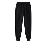 LinRim Pantalones de chándal para hombre, pantalones de chándal finos, pantalones deportivos ajustados, pantalones de ocio, con bolsillos, cintura elástica, pantalones largos de deporte, Negro , XXL
