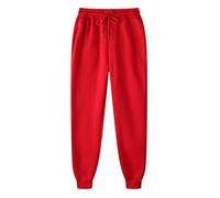 LinRim Pantalones de chándal para hombre, pantalones de chándal finos, pantalones deportivos ajustados, pantalones de ocio, con bolsillos, cintura elástica, pantalones largos de deporte, rojo, XXL