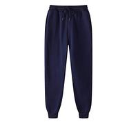 LinRim Pantalones de chándal para hombre, pantalones de chándal finos, pantalones deportivos ajustados, pantalones de ocio, con bolsillos, cintura elástica, pantalones largos de deporte, marine, XL